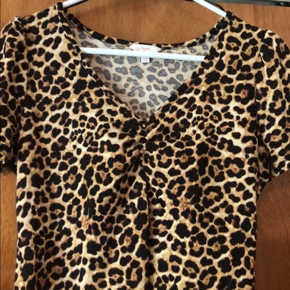 Cheetah Print Short Sleeve Top - Picture 2 of 2
